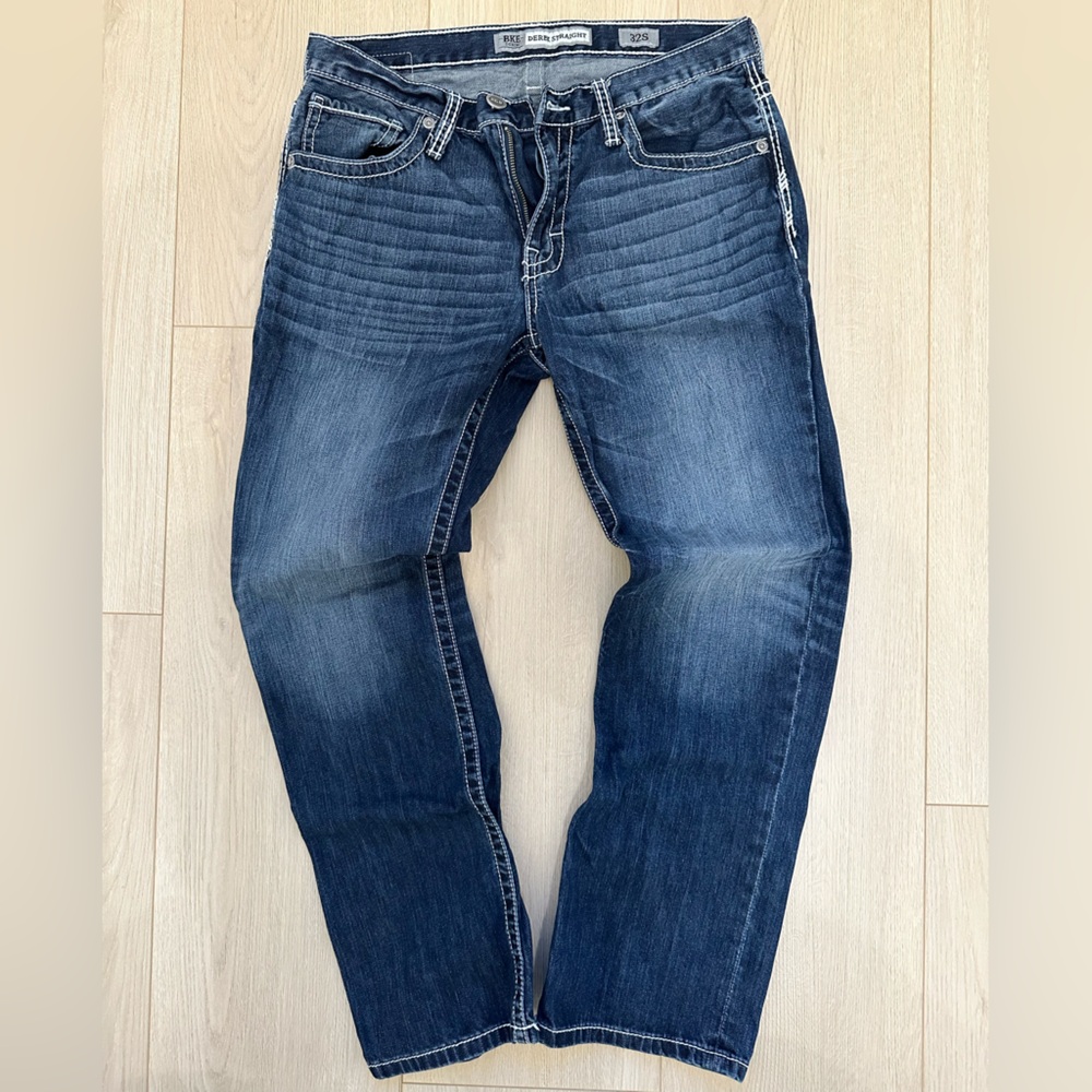 BKE Men's Dark Blue StraightJeans